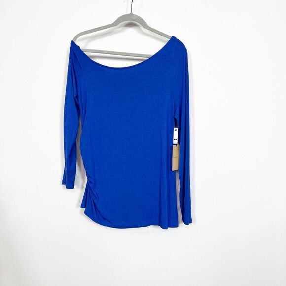 HALOGEN Off Shoulder Royal Blue Long Sleeve Top Xl New - Picture 2 of 7